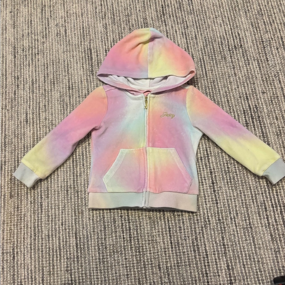Juicy Couture Girls Terry Zip-Up Hoodie- Size 2T